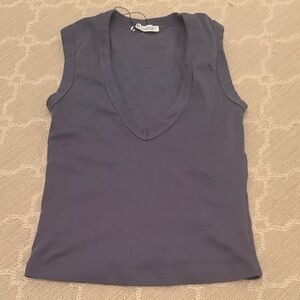 Zara Women's Sleeveless Tank Top - Dark Gray blue